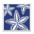 White Starfish On Navy Coaster