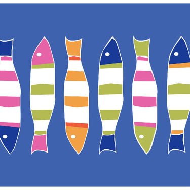 Blue Picket Fish Vinyl Placemat