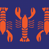 Hot Lobster Blue & Red Vinyl Placemat