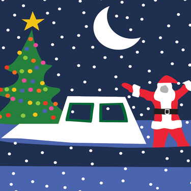 Santa Boat Vinyl Placemat