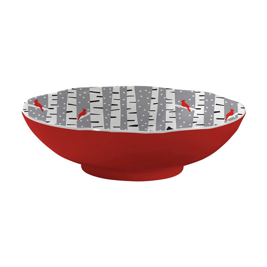Cardinal & Birch Serving Bowl