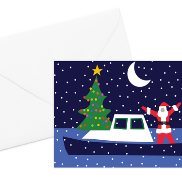 Santa Boat Card